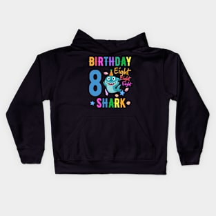 shark Birthday Eight 8 years old 8th birthday born in 2014 Kids Hoodie